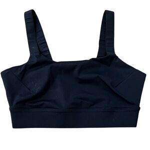 ADAY Sports Bra Lighten Up Shadow Square Neck V Back Black NWOT XS